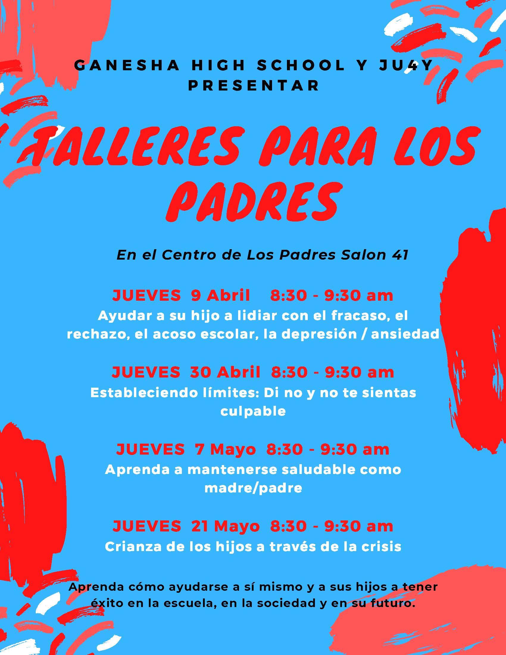 JU4Y Parent Workshop Flyer in Spanish